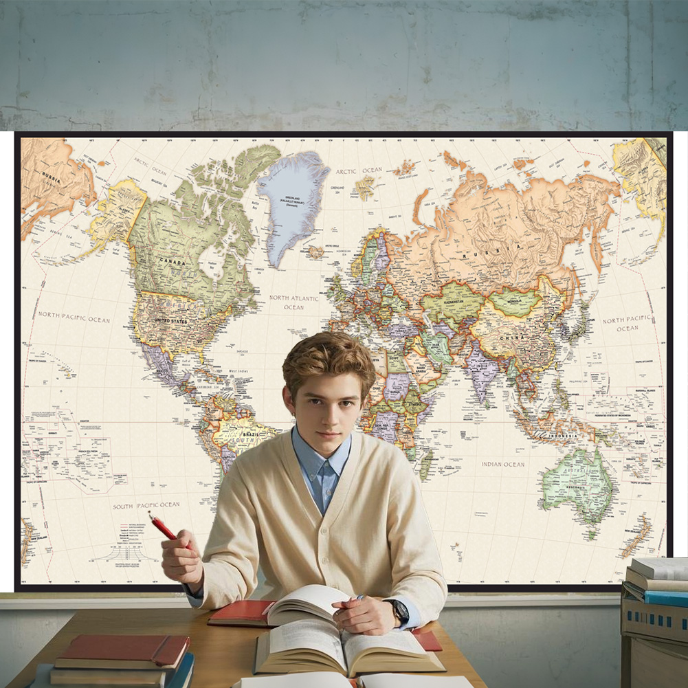 Star Map Poster - Póster de mapa del mundo Vintage