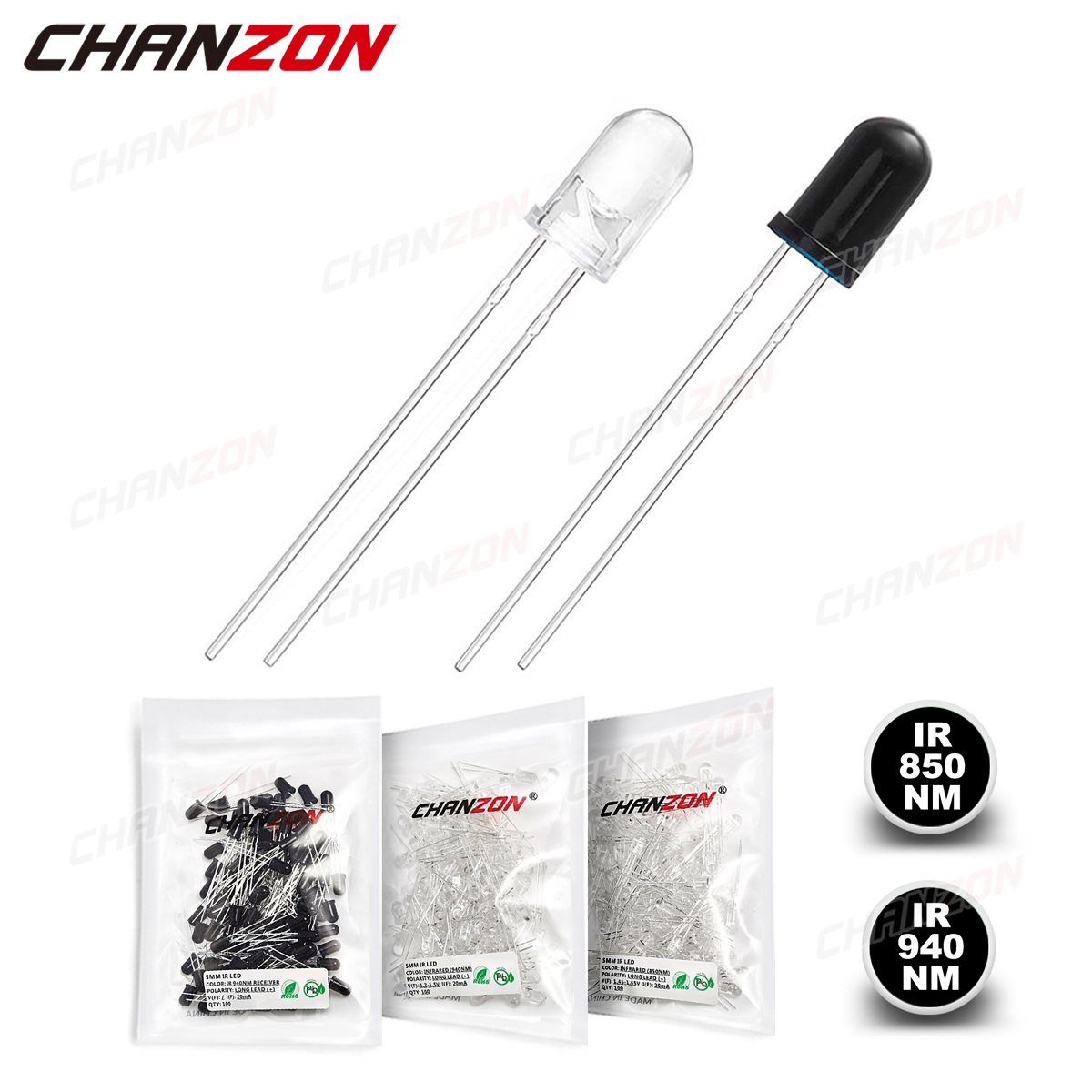 100 Uds 3mm 5mm IR LED diodo t - Science And Hobby Photos reseña y precio