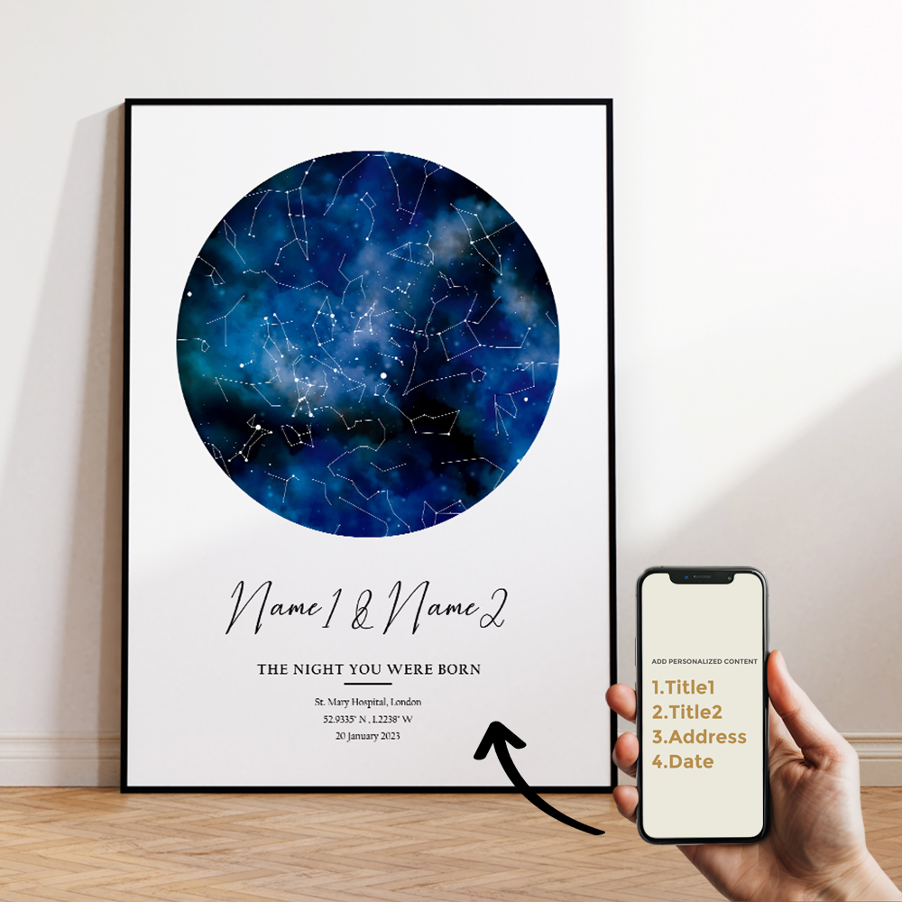 Mapa de estrella de cielo noct - Star Map Poster reseña y precio