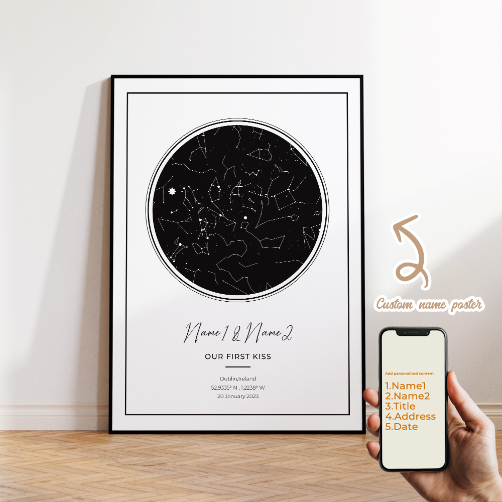 Mapa de estrella de cielo noct - Star Map Poster reseña y precio